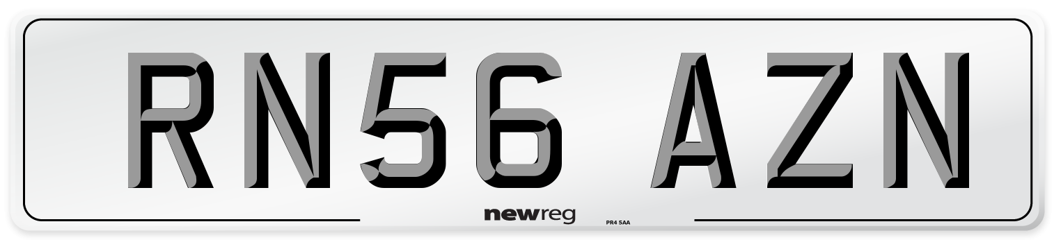 RN56 AZN Number Plate from New Reg